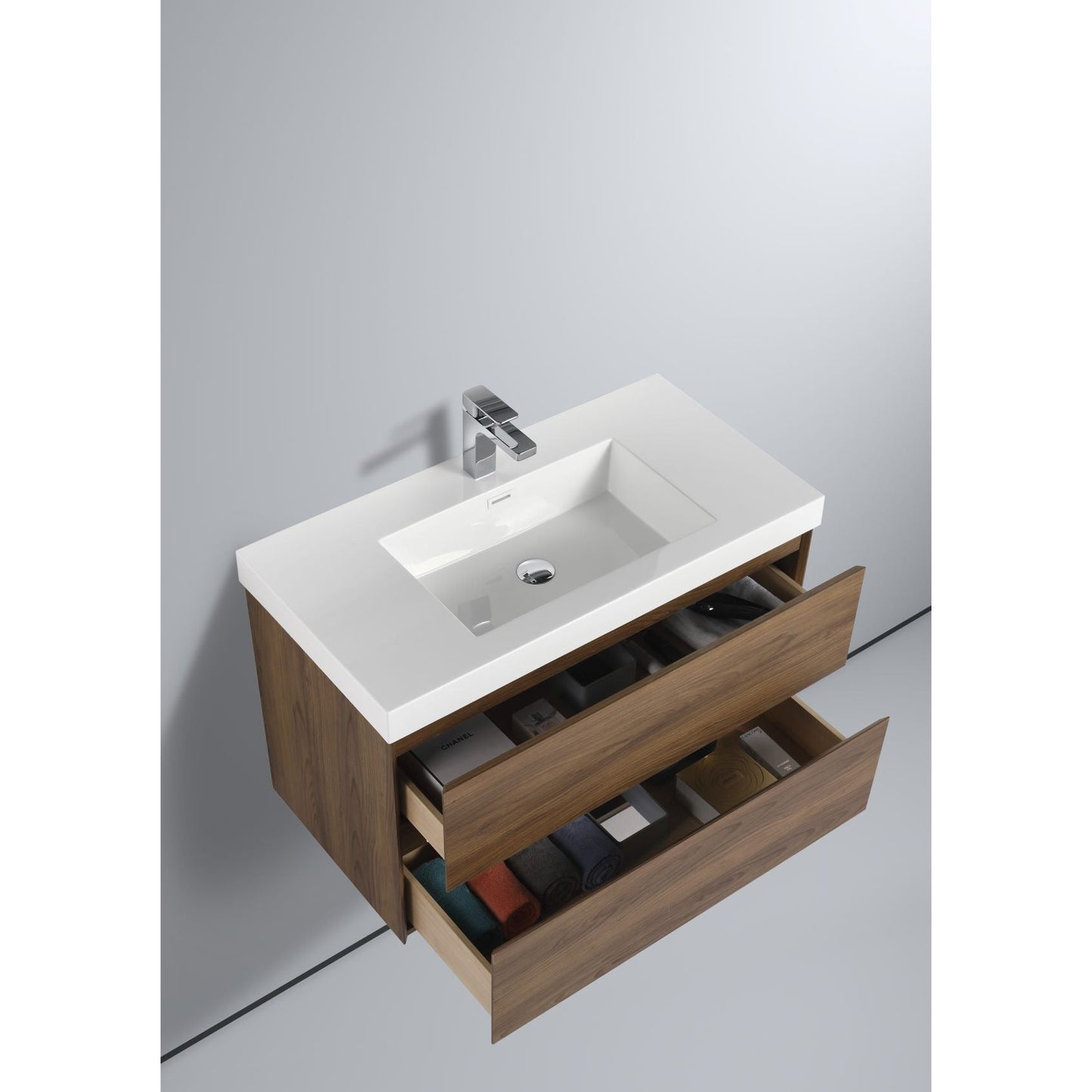 Blossom Assisi 36" Brown Walnut Single Sink Vanity Base