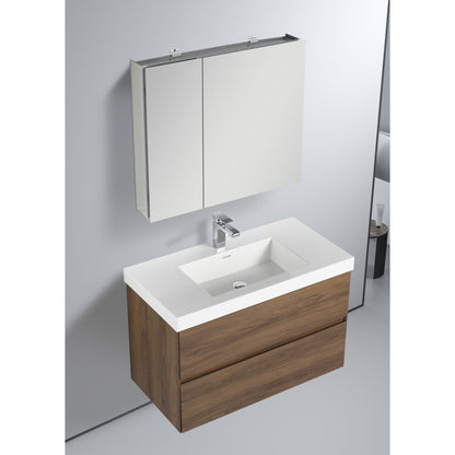 Blossom Assisi 36" Brown Walnut Single Sink Vanity Base