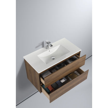 Blossom Assisi 36" Brown Walnut Single Sink Vanity Base