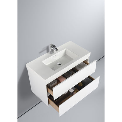 Blossom Assisi 36" Glossy White Single Sink Vanity Base