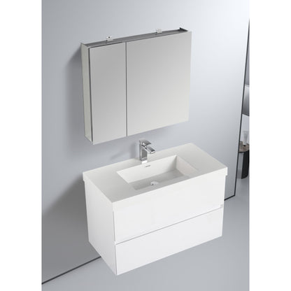 Blossom Assisi 36" Glossy White Single Sink Vanity Base