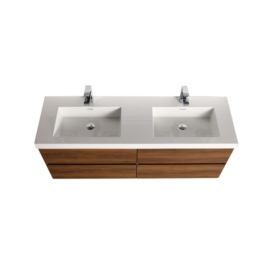 Blossom Assisi 48" Brown Walnut Double Sink Vanity Base