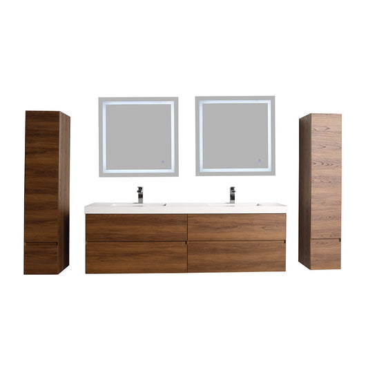 Blossom Assisi 72" Brown Walnut Double Sink Vanity Base