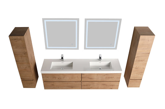 Blossom Assisi 72" Classic Oak Double Sink Vanity Base