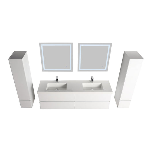 Blossom Assisi 72" Glossy White Double Sink Vanity Base