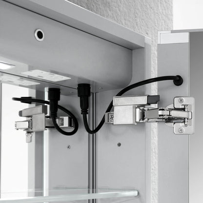 Blossom Asta 30" x 32" Recessed or Surface Mount 2-Door LED Mirror Medicine Cabinet With 3 Adjustable Glass Shelves, Built-In Defogger, Dimmer, USB & Electrical Outlet