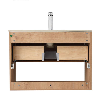 Blossom Bergen 30" Classic Oak Vanity With Dual LED Lights and Open Shelf