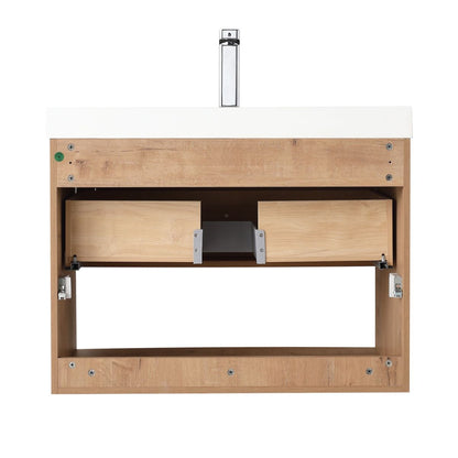 Blossom Bergen 30" Classic Oak Vanity With Dual LED Lights and Open Shelf