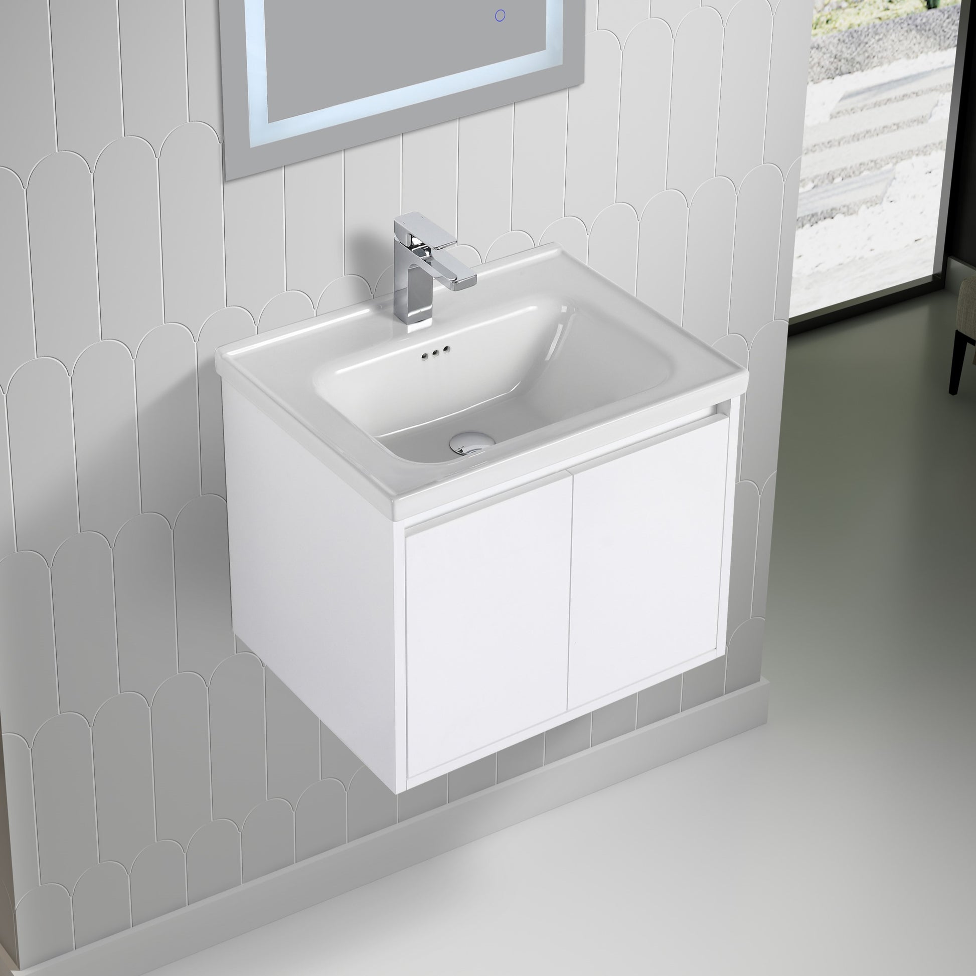 Blossom Bern 24" Glossy White Vanity With Ceramic Basin