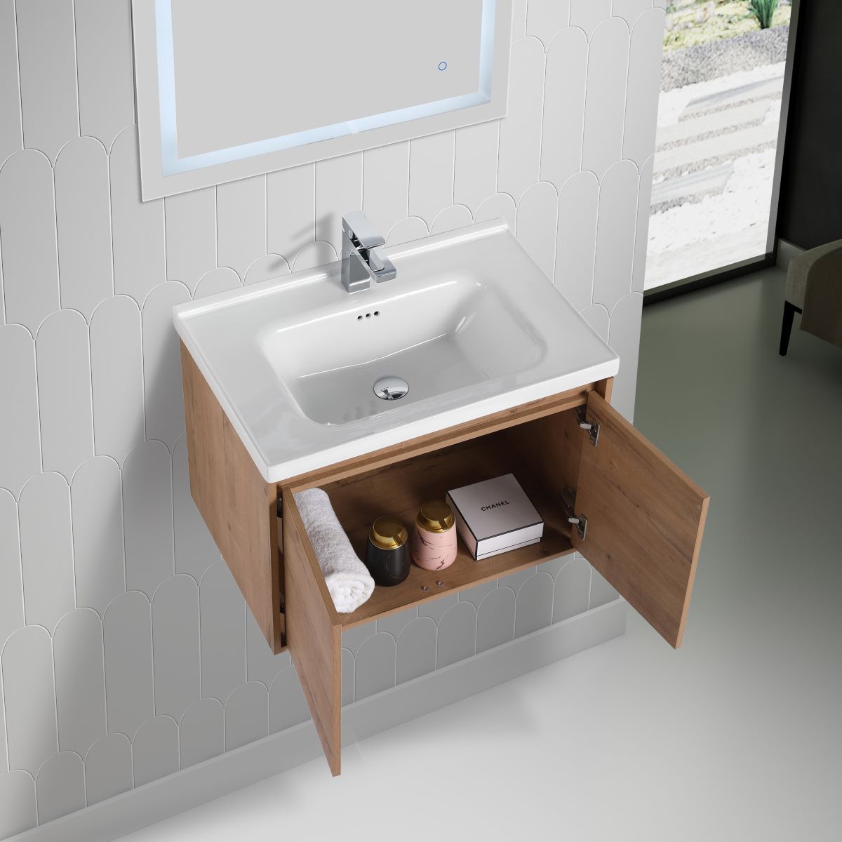 Blossom Bern 28" Classic Oak Vanity With Ceramic Basin
