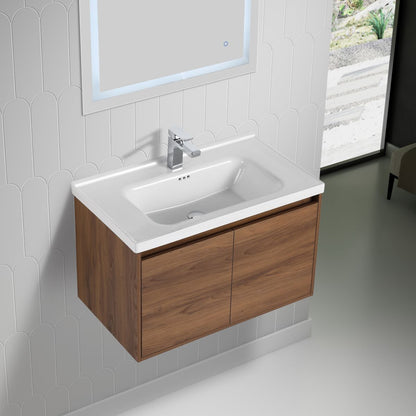 Blossom Bern 32" Brown Walnut Vanity With Ceramic Basin