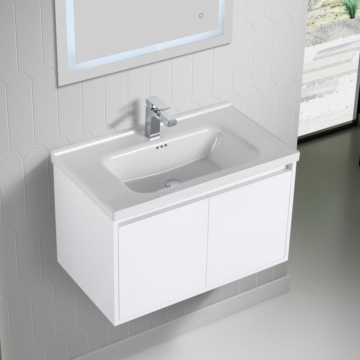 Blossom Bern 32" Glossy White Vanity With Ceramic Basin