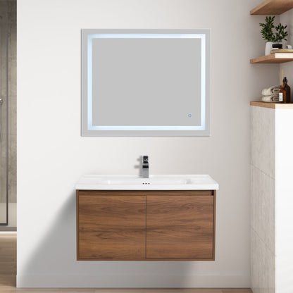 Blossom Bern 36" Brown Walnut Vanity With Ceramic Basin