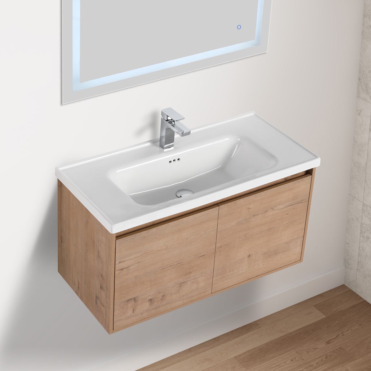 Blossom Bern 36" Classic Oak Vanity With Ceramic Basin