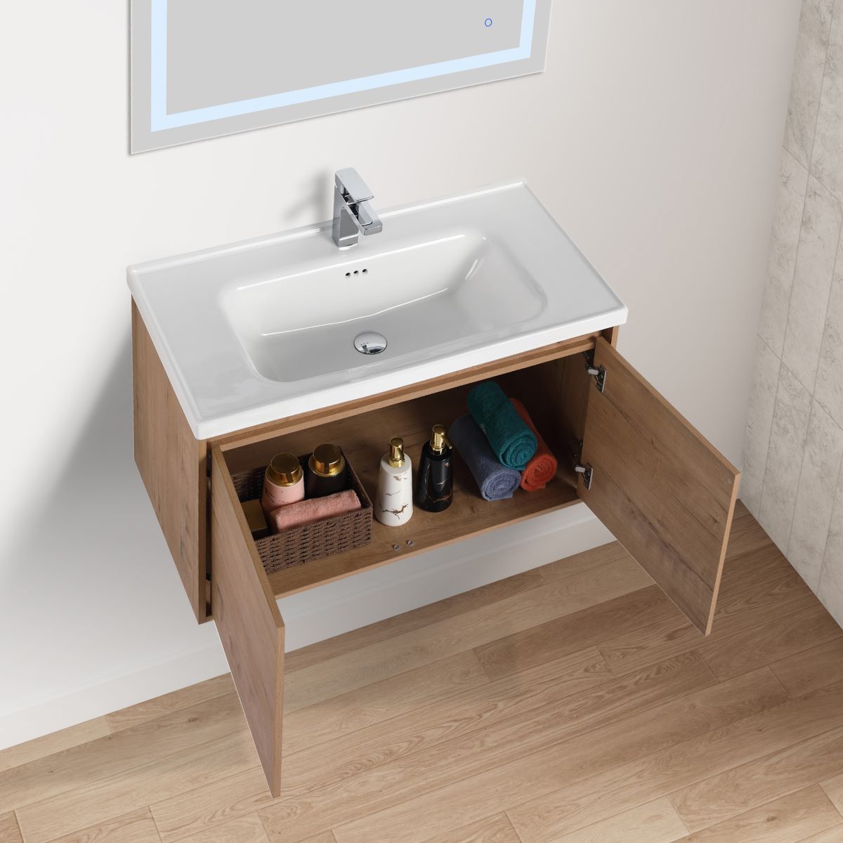 Blossom Bern 36" Classic Oak Vanity With Ceramic Basin