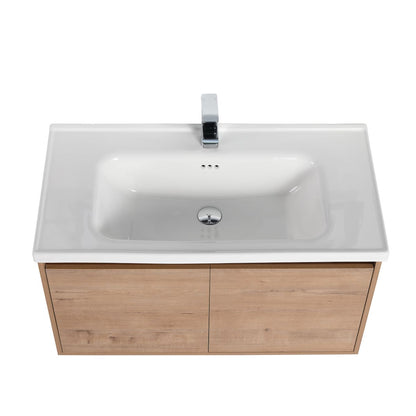 Blossom Bern 36" Classic Oak Vanity With Ceramic Basin