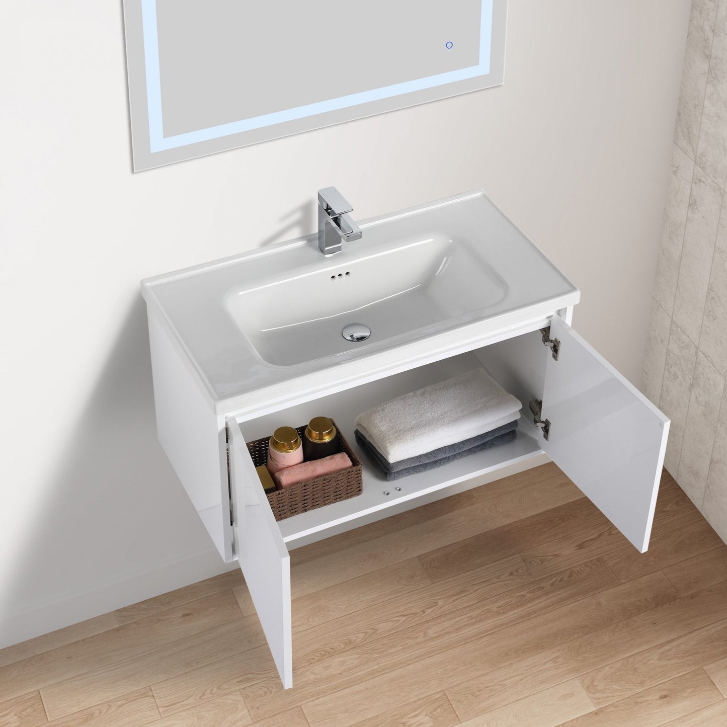 Blossom Bern 36" Glossy White Vanity With Ceramic Basin