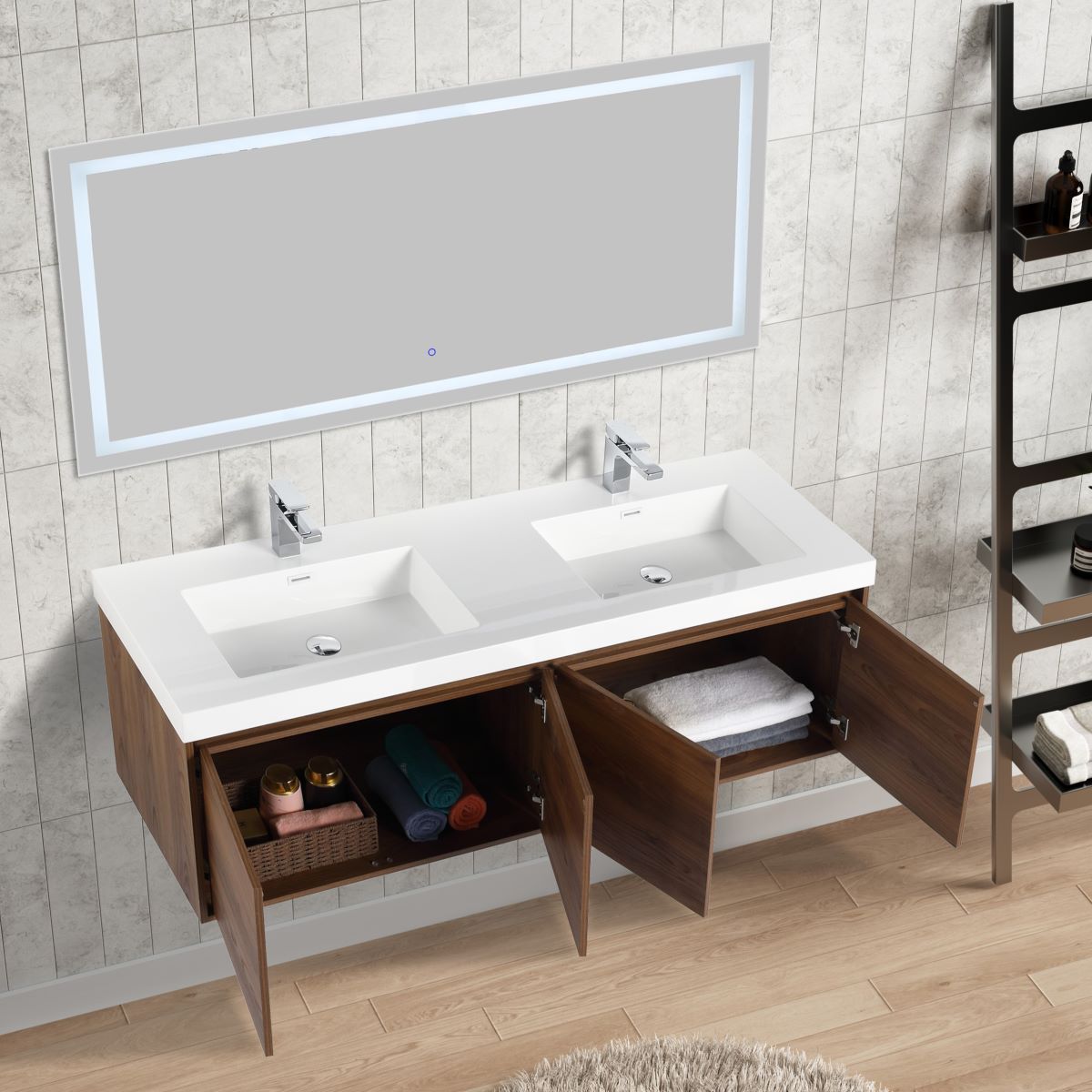 Blossom Bern 60" Brown Walnut Double Vanity