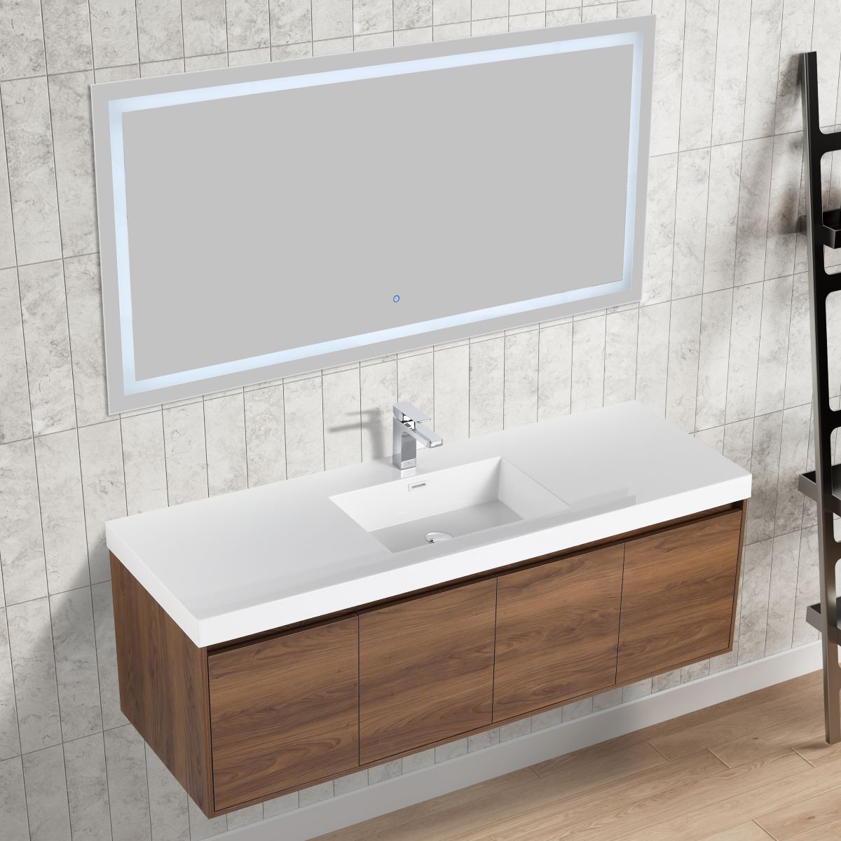 Blossom Bern 60" Brown Walnut Single Vanity