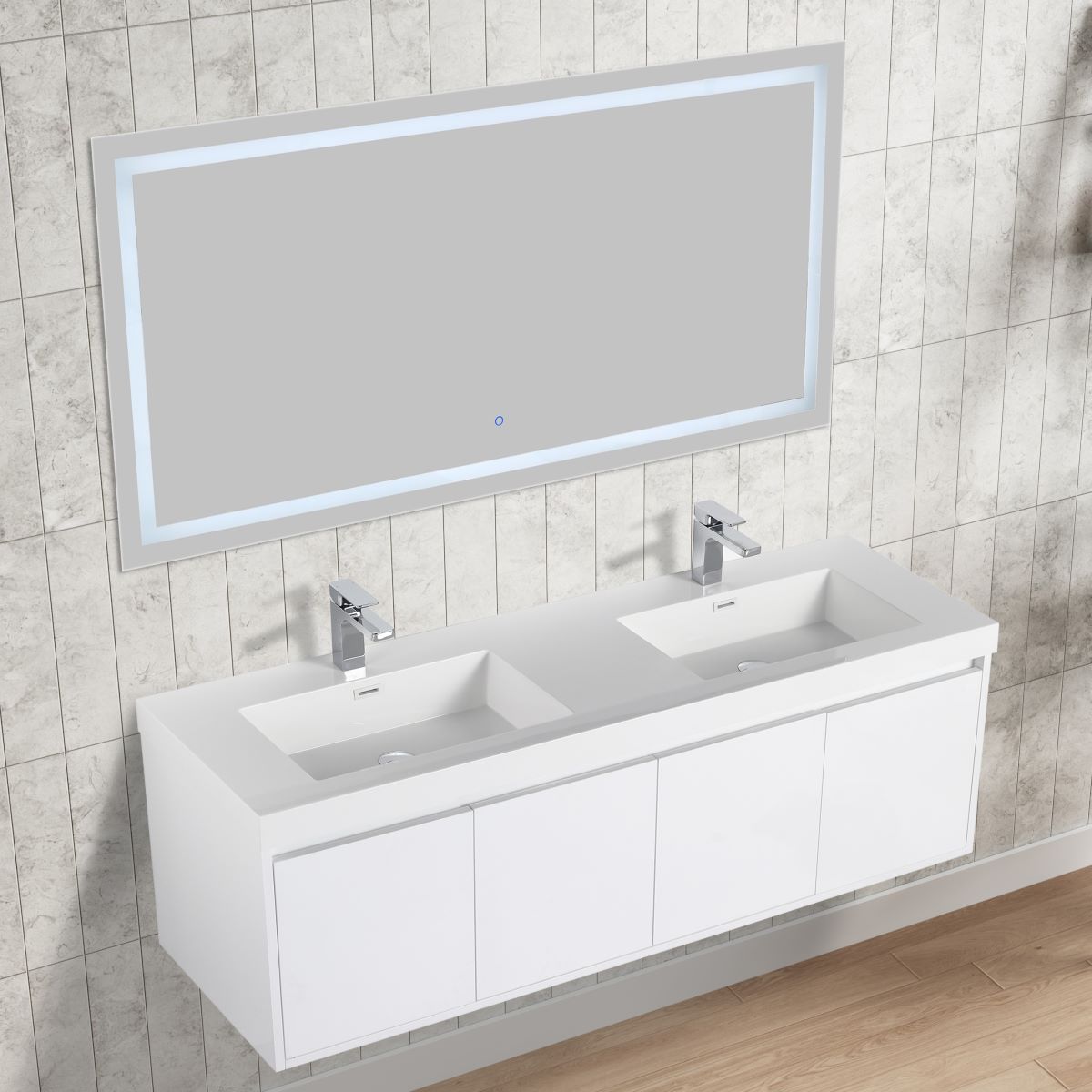 Blossom Bern 60" Glossy White Double Vanity