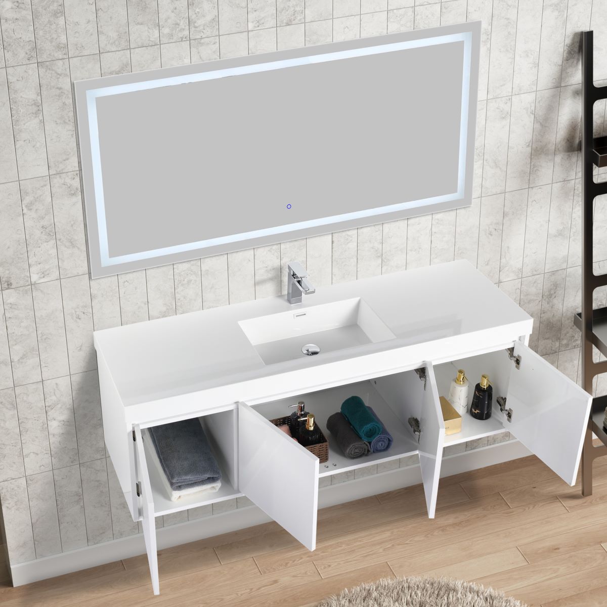 Blossom Bern 60" Glossy White Single Vanity