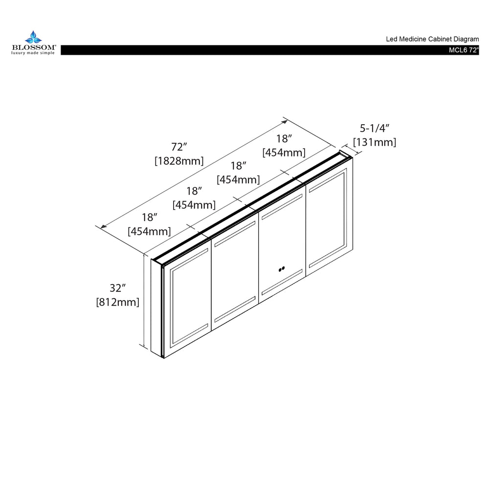 Blossom Canopus 72X32 LED Medicine Cabinet