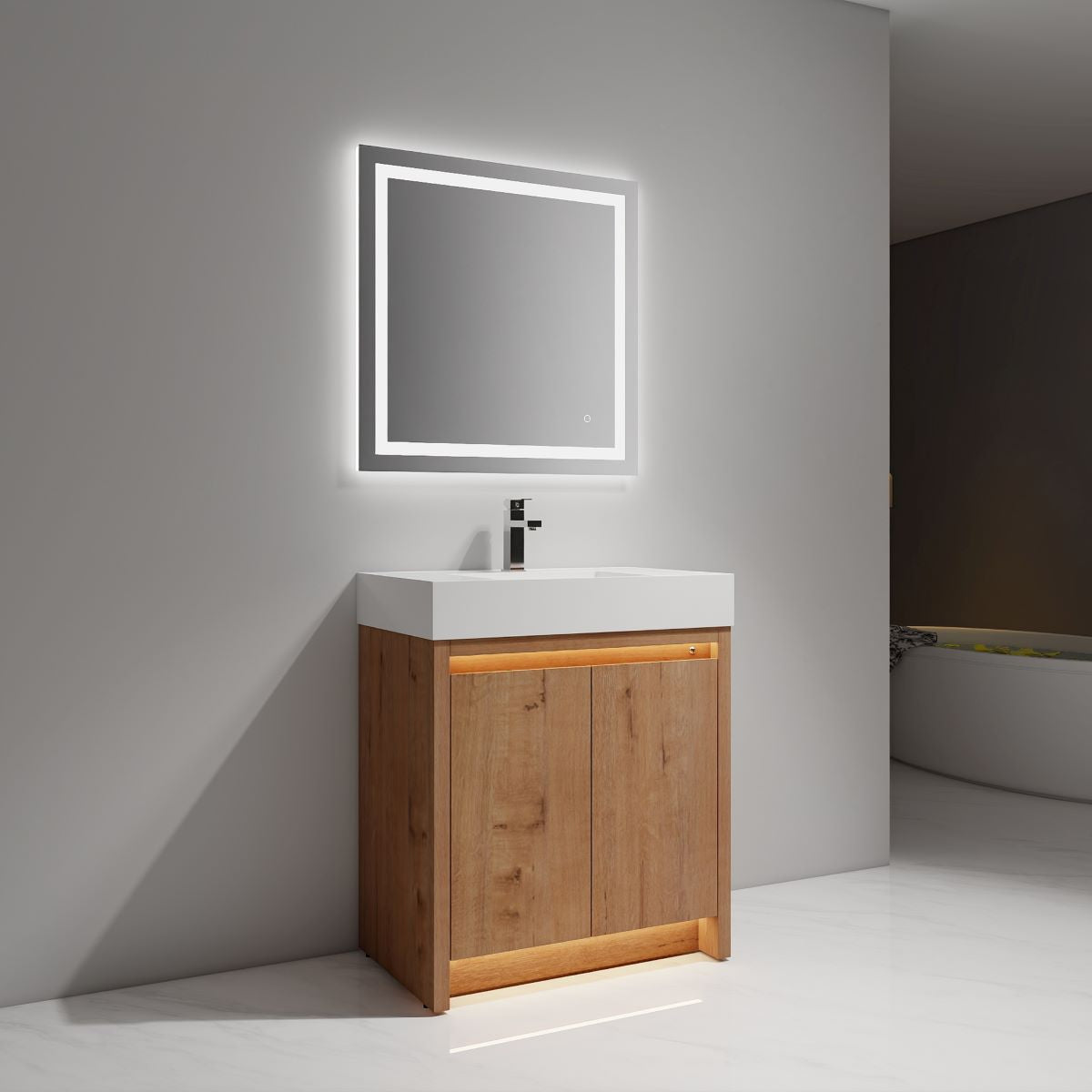 Blossom Capri 30" Classic Oak Vanity With Dual LED Lights
