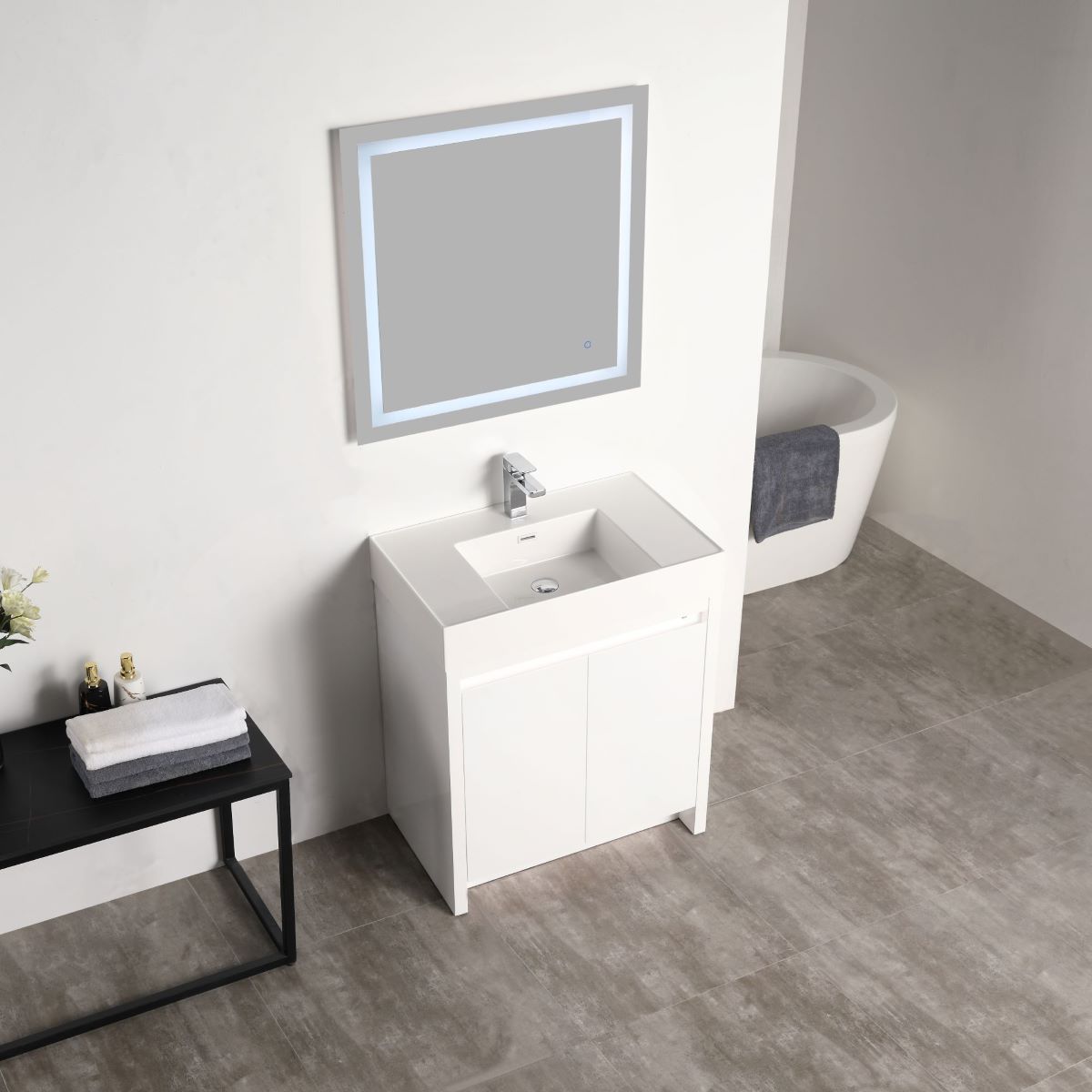 Blossom Capri 30" Glossy White Vanity With Dual LED Lights
