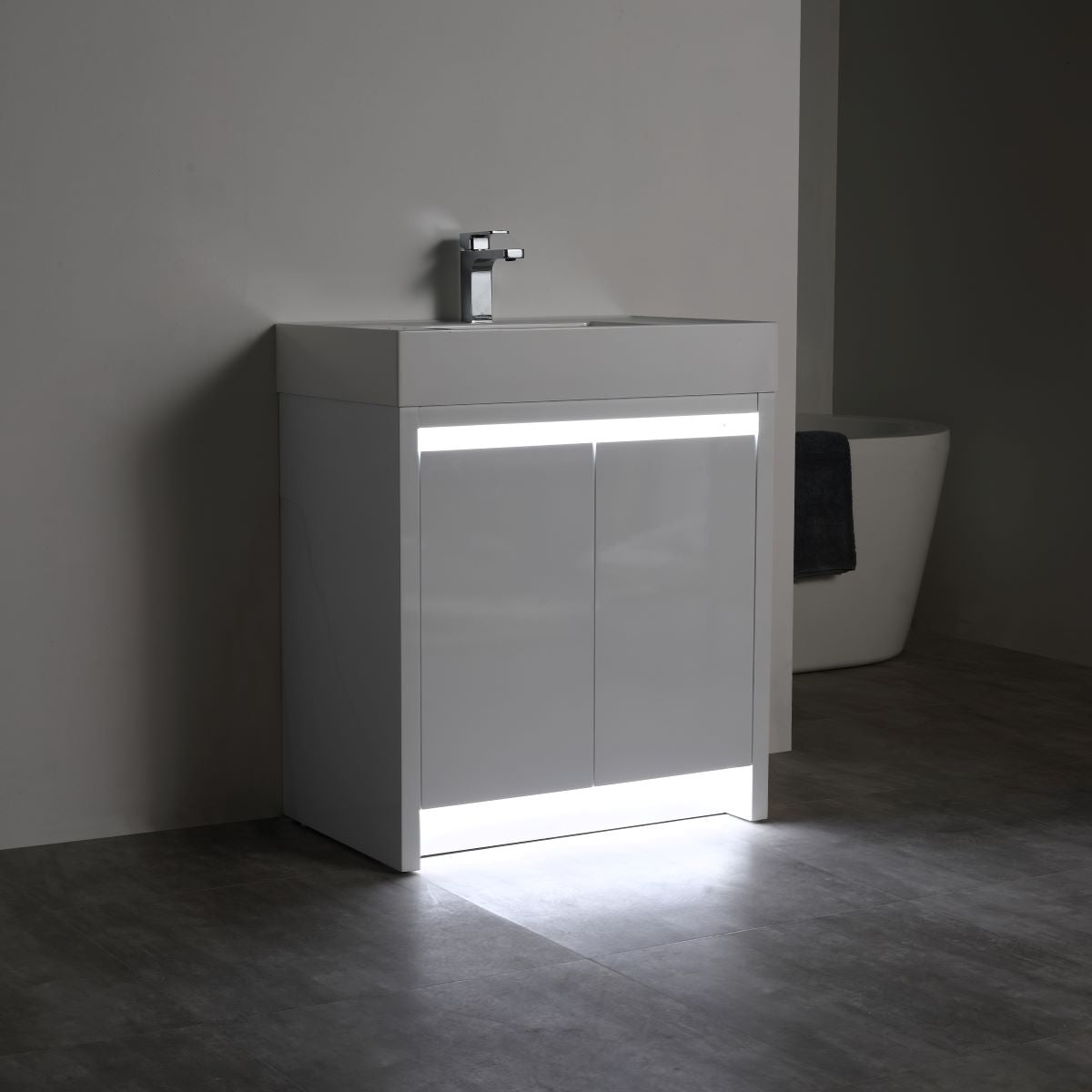 Blossom Capri 30" Glossy White Vanity With Dual LED Lights