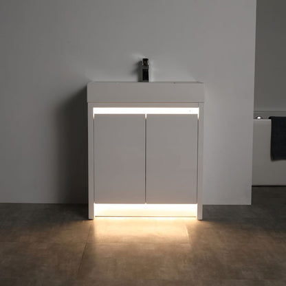 Blossom Capri 30" Glossy White Vanity With Dual LED Lights