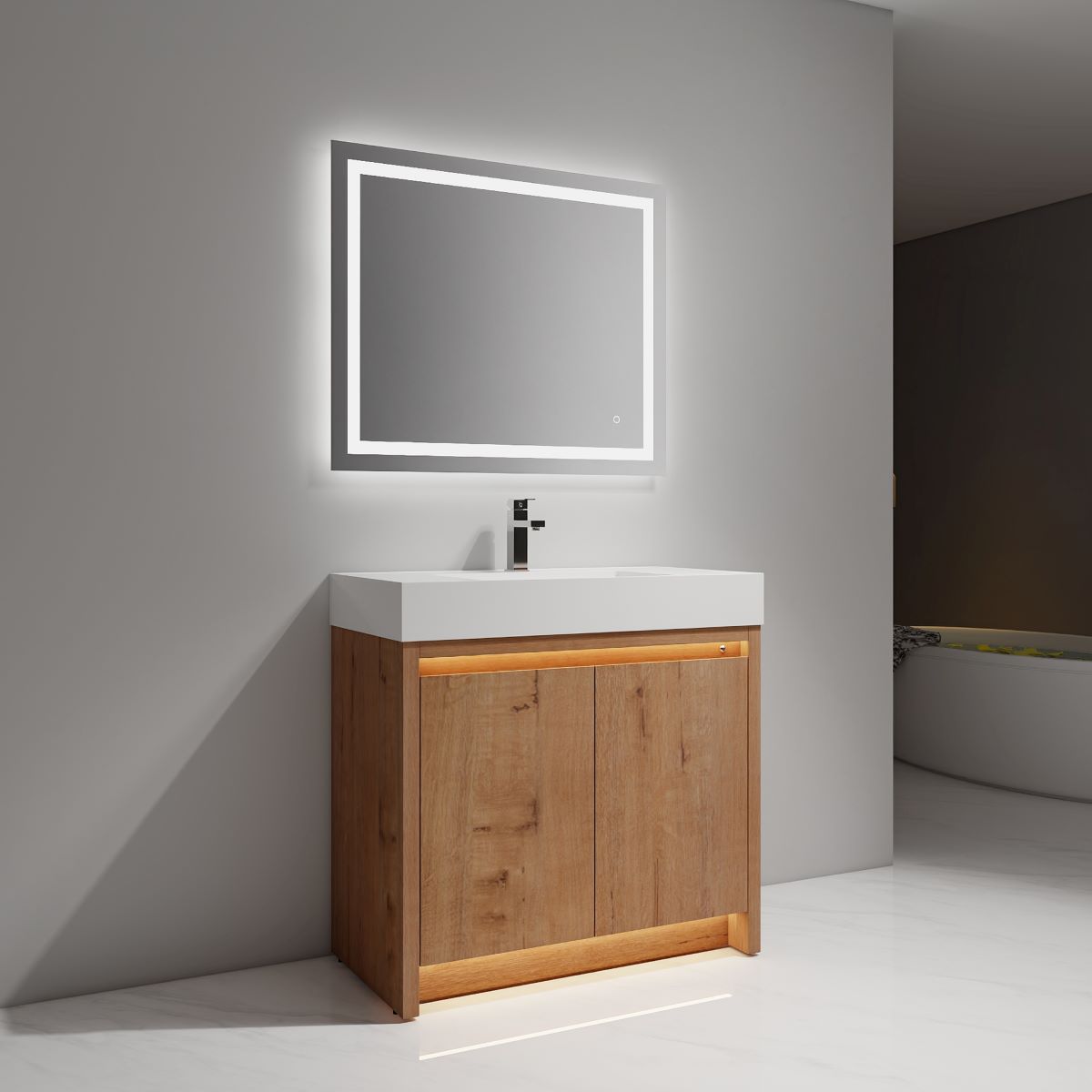 Blossom Capri 36" Classic Oak Vanity With Dual LED Lights