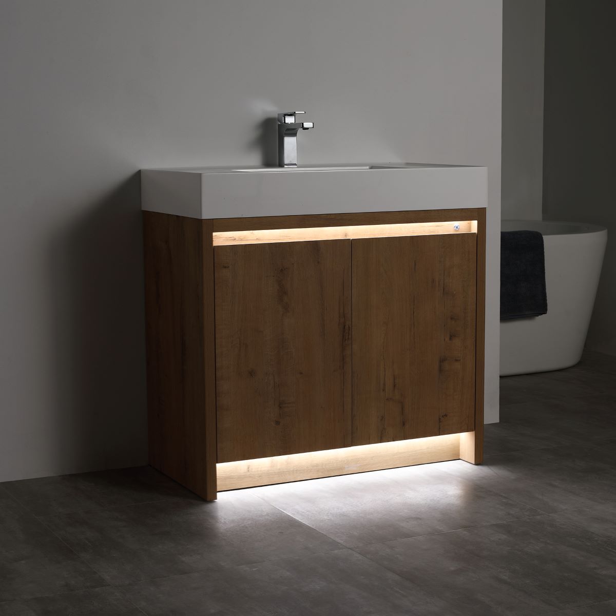 Blossom Capri 36" Classic Oak Vanity With Dual LED Lights