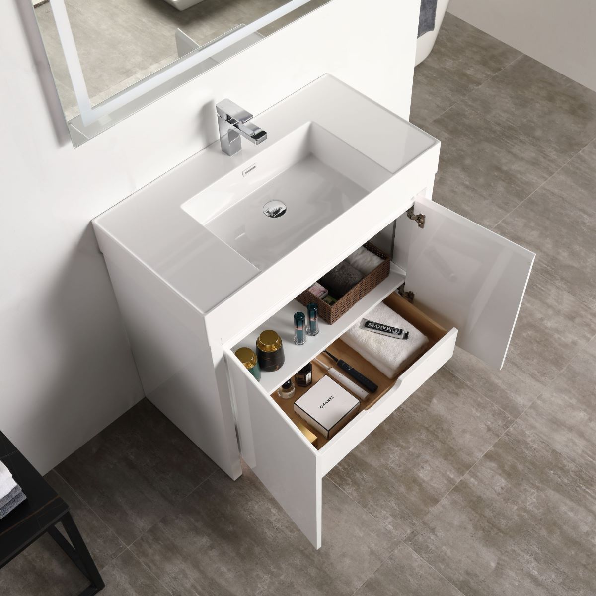 Blossom Capri 36" Glossy White Vanity With Dual LED Lights