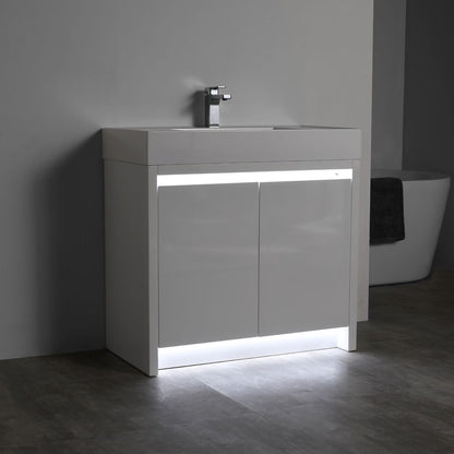 Blossom Capri 36" Glossy White Vanity With Dual LED Lights