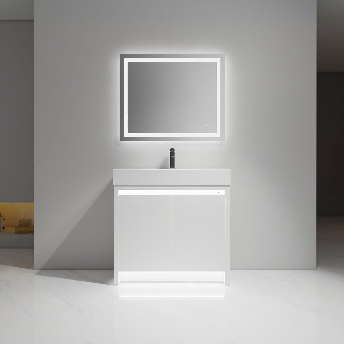 Blossom Capri 36" Glossy White Vanity With Dual LED Lights