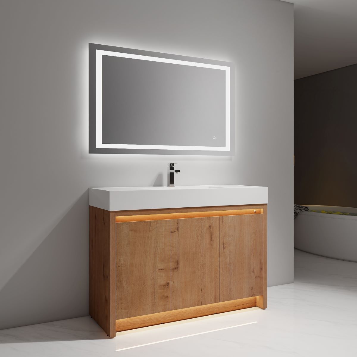 Blossom Capri 48" Classic Oak Vanity With Dual LED Lights