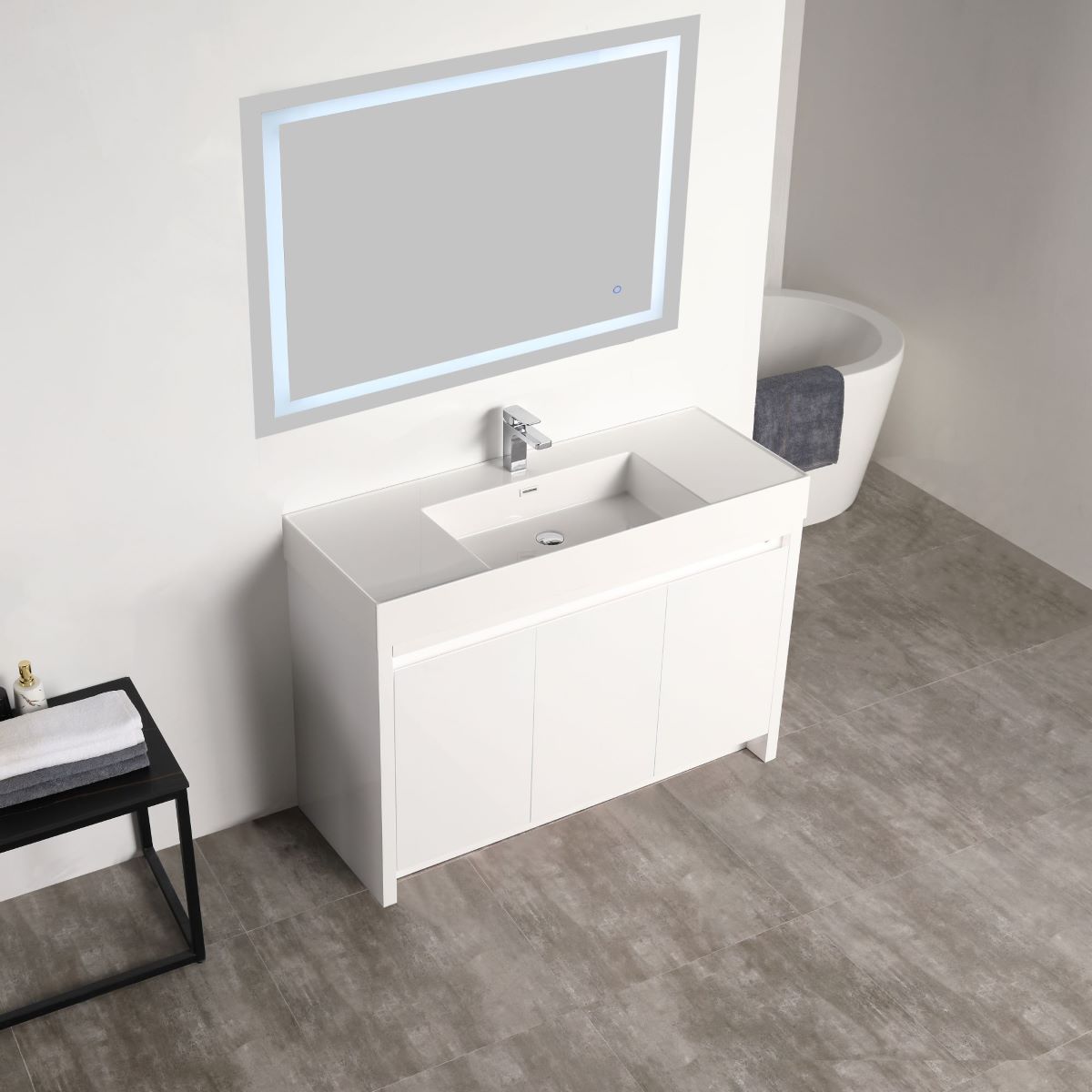 Blossom Capri 48" Glossy White Vanity With Dual LED Lights