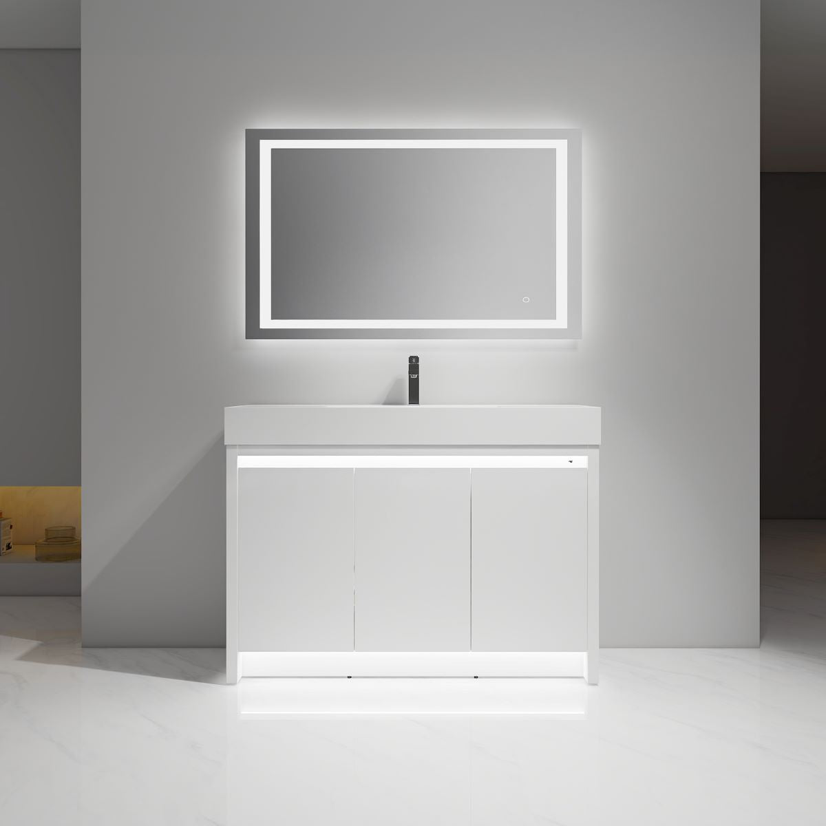 Blossom Capri 48" Glossy White Vanity With Dual LED Lights