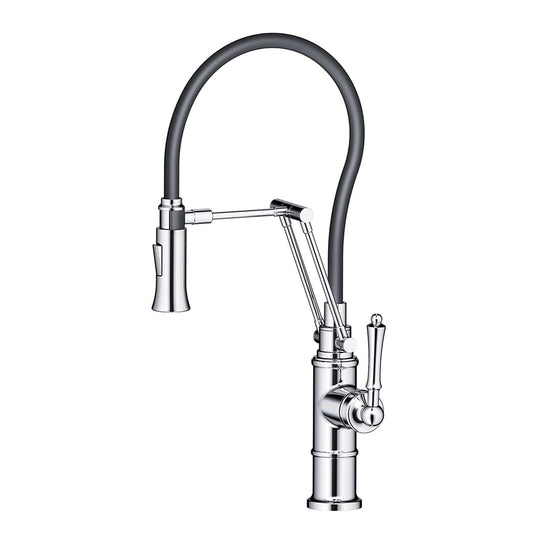 Blossom F01 209 6" x 20" Chrome Single Lever Handle Pull Out Kitchen Faucet