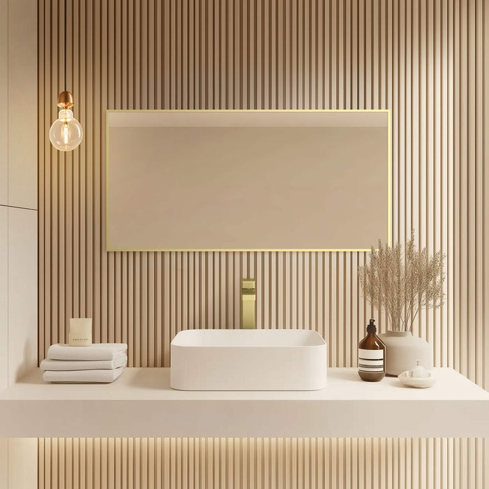 Blossom FM1 18"x36" Brush Gold Sleek Durable Metal Framed Mirror