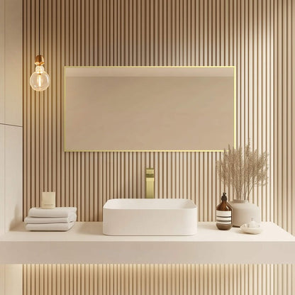 Blossom FM1 18"x36" Brush Gold Sleek Durable Metal Framed Mirror