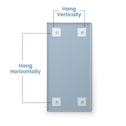 Blossom FM1 18"x36" Matte Black Rectangular Sleek Durable Metal Framed Mirror