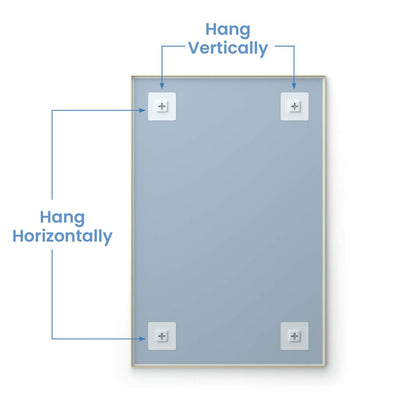 Blossom FM1 24"x36" Brush Gold Rectangular Sleek Durable Metal Framed Mirror