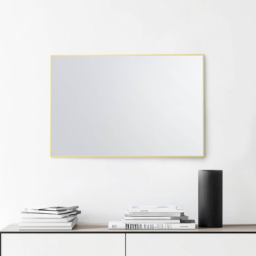 Blossom FM1 24"x36" Brush Gold Rectangular Sleek Durable Metal Framed Mirror