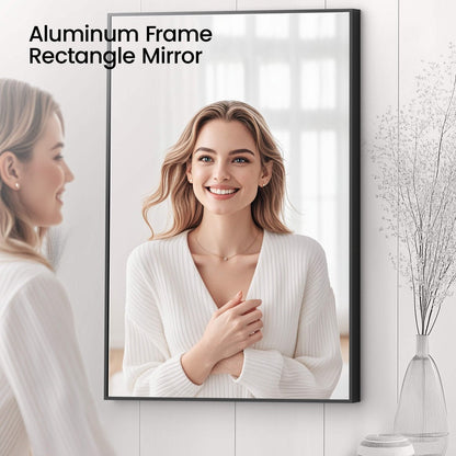 Blossom FM1 24"x36" Matte Black Rectangular Sleek Durable Metal Framed Mirror