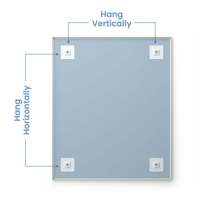 Blossom FM1 30"x36" Brush Gold Rectangular Sleek Durable Metal Framed Mirror