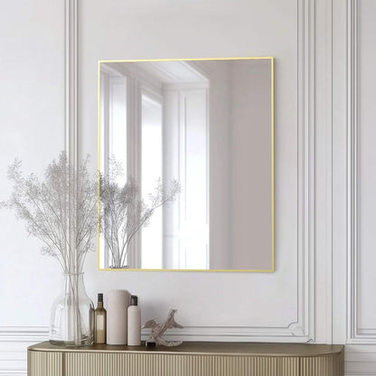 Blossom FM1 30"x36" Brush Gold Rectangular Sleek Durable Metal Framed Mirror