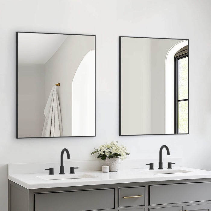 Blossom FM1 30"x36" Matte Black Rectangular Sleek Durable Metal Framed Mirror