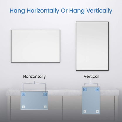 Blossom FM1 30"x36" Matte Black Rectangular Sleek Durable Metal Framed Mirror