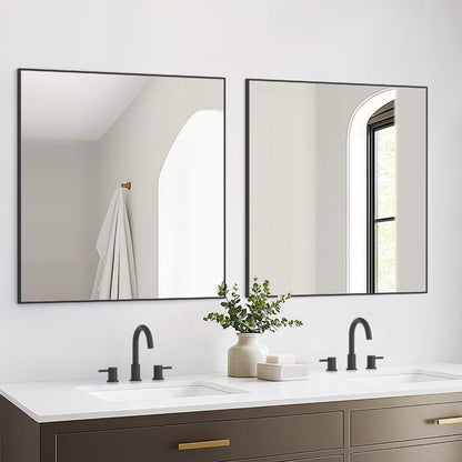Blossom FM1 36"x36" Matte Black Rectangular Sleek Durable Metal Framed Mirror